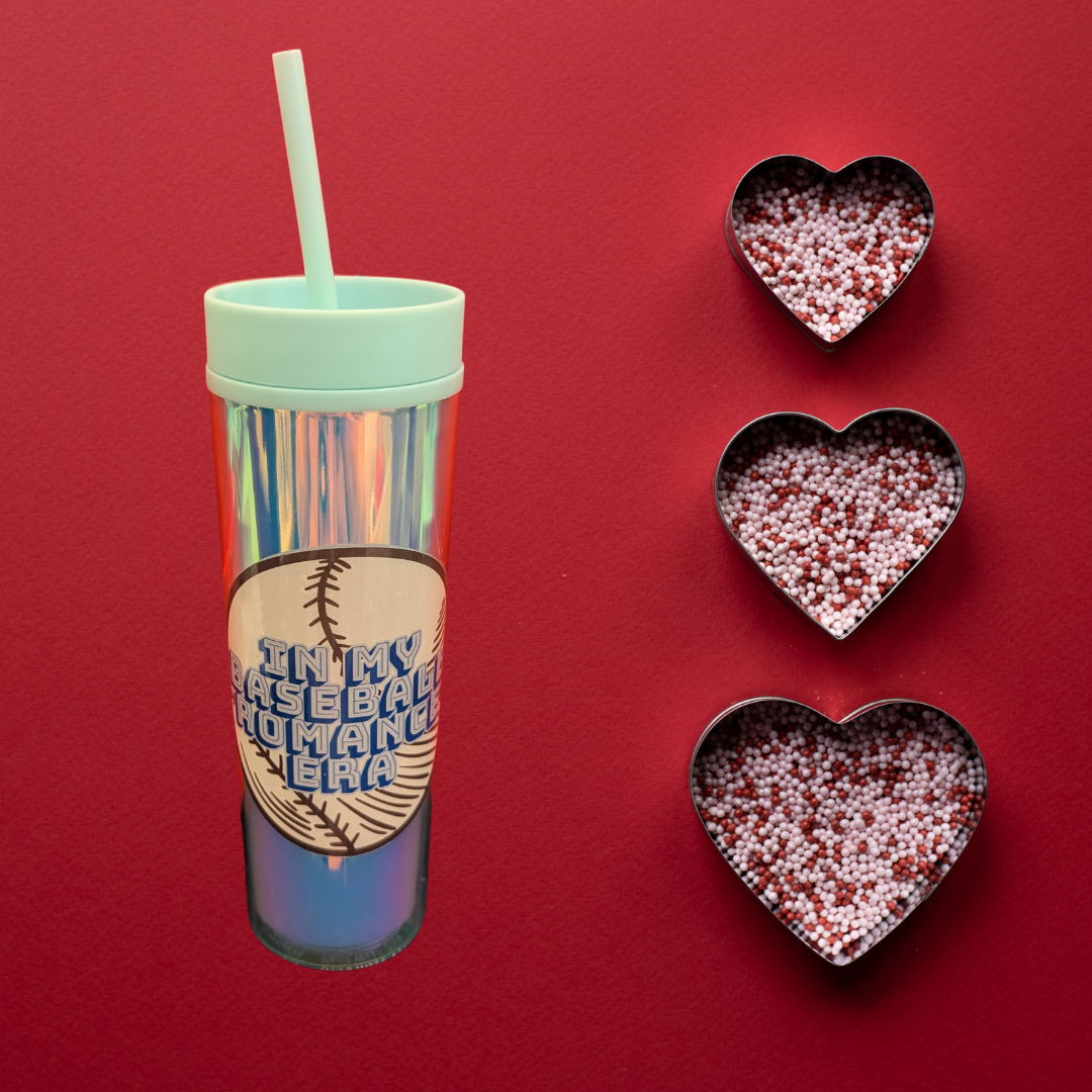 In My Baseball Era 16oz. Metallic Plastic Cup with Straw