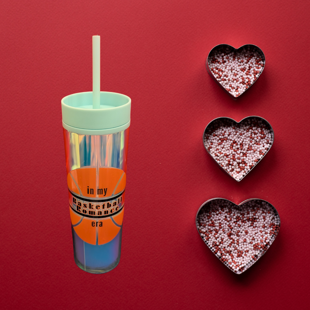 In My Basketball Romance Era 16oz. Metallic Plastic Cup with Straw (Copy)