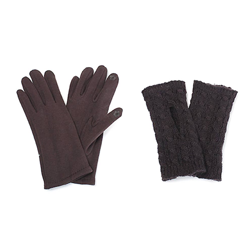 3 IN 1 - Cable Knit Touch Smart Gloves