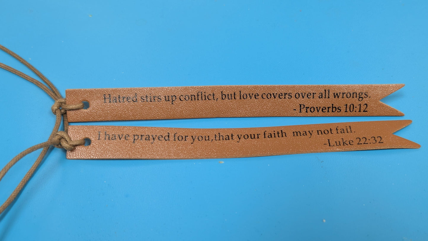 Leather Religious Bookmark Set