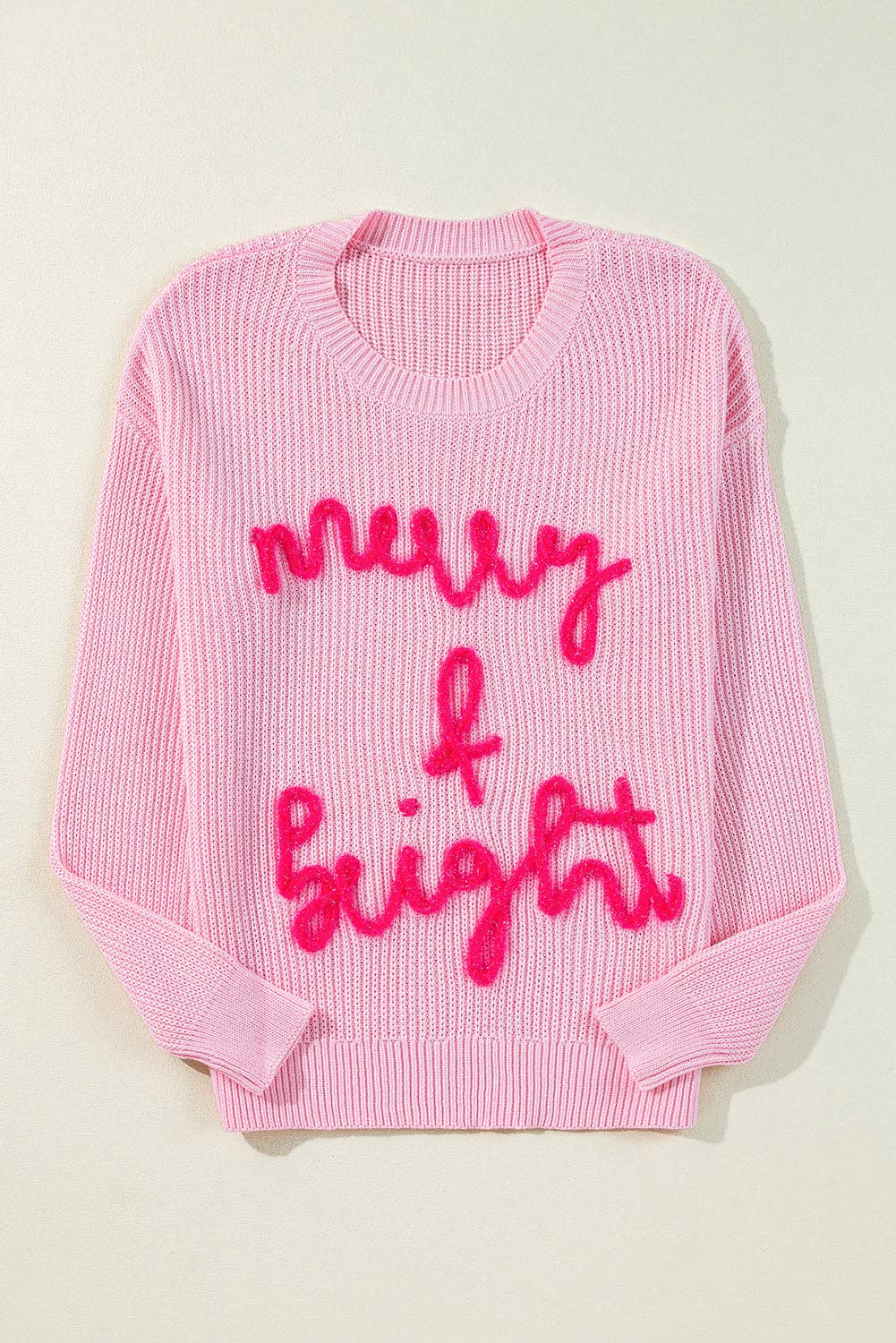 Christmas Merry & Bright Waffle Knit Sweater