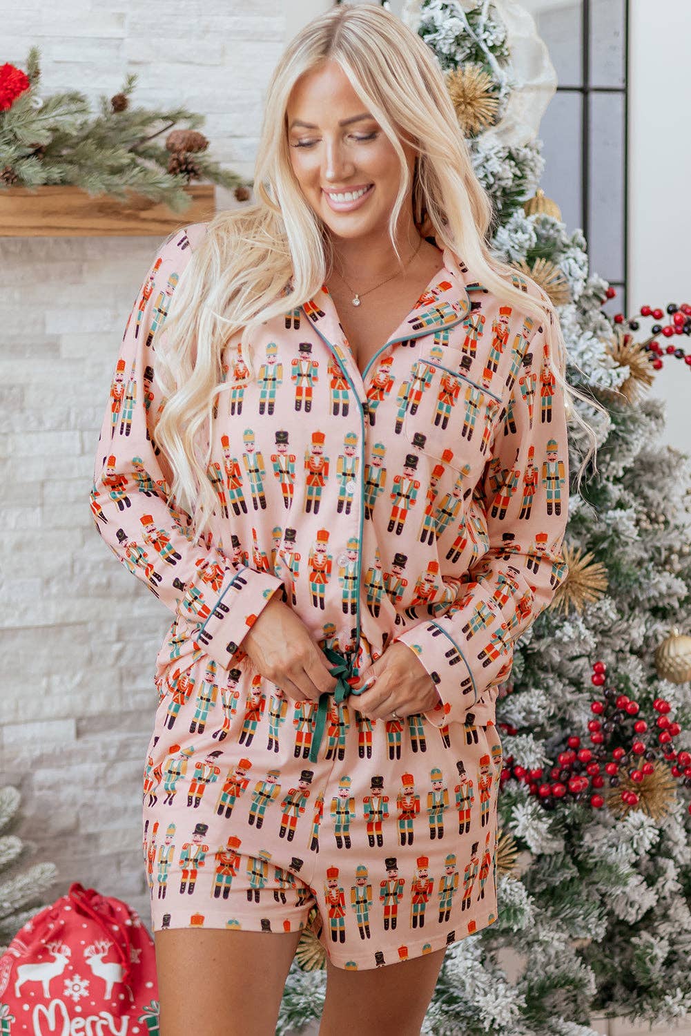 Nutcracker Top and Shorts Christmas Pajama Set