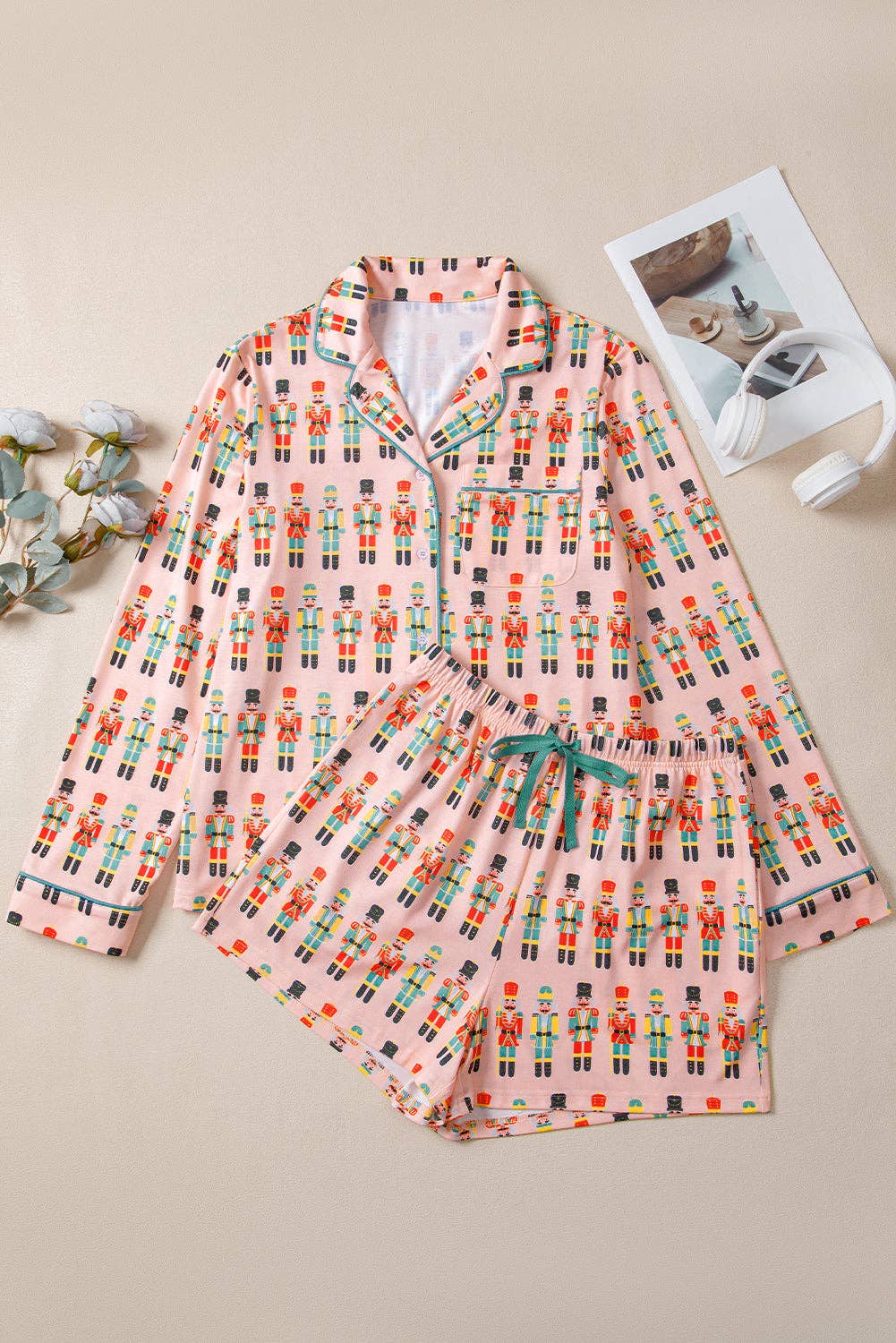 Nutcracker Top and Shorts Christmas Pajama Set