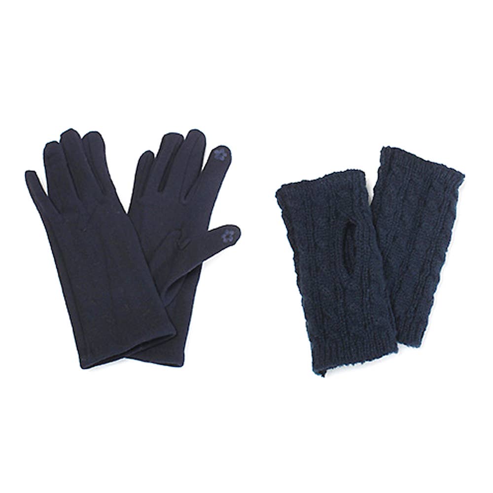 3 IN 1 - Cable Knit Touch Smart Gloves