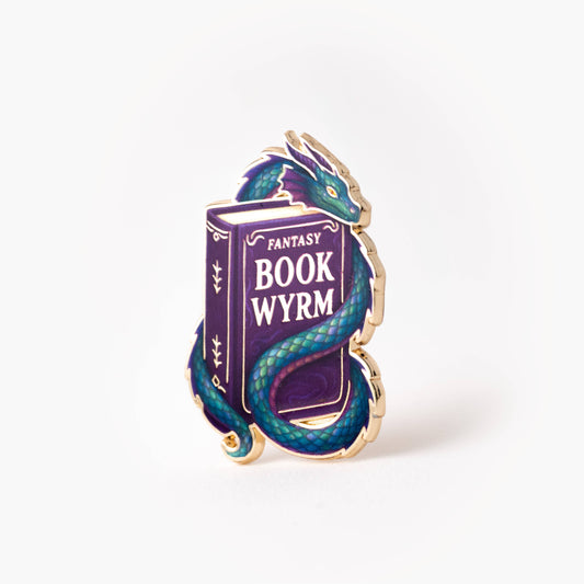 Book Wyrm Dragon Pin, Fantasy Gifts, Bookish Gift