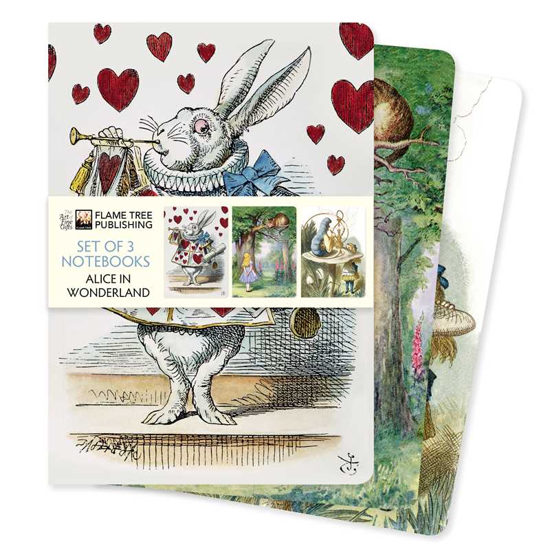 Alice in Wonderland Set of 3 Standard Notebooks by